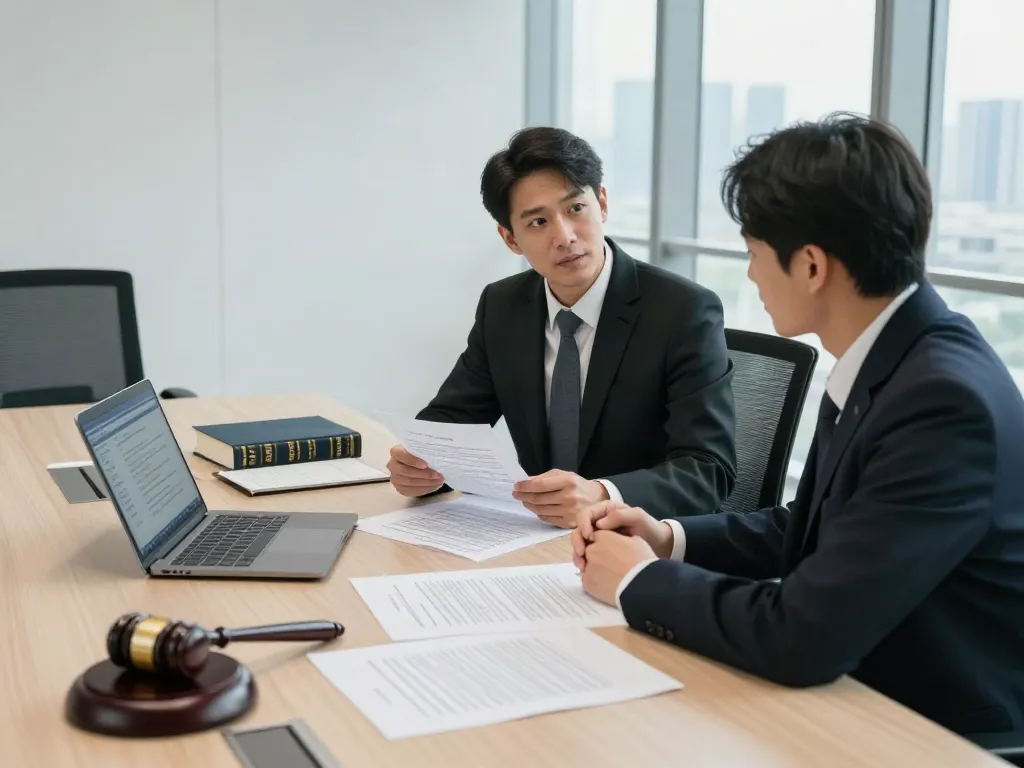 Construction arbitration lawyer Dubai consulting with a client in a modern legal office