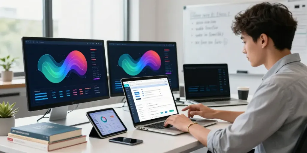 Best Websites to Buy Website Visitors showcased in a vibrant digital marketing workspace with analytics tools.
